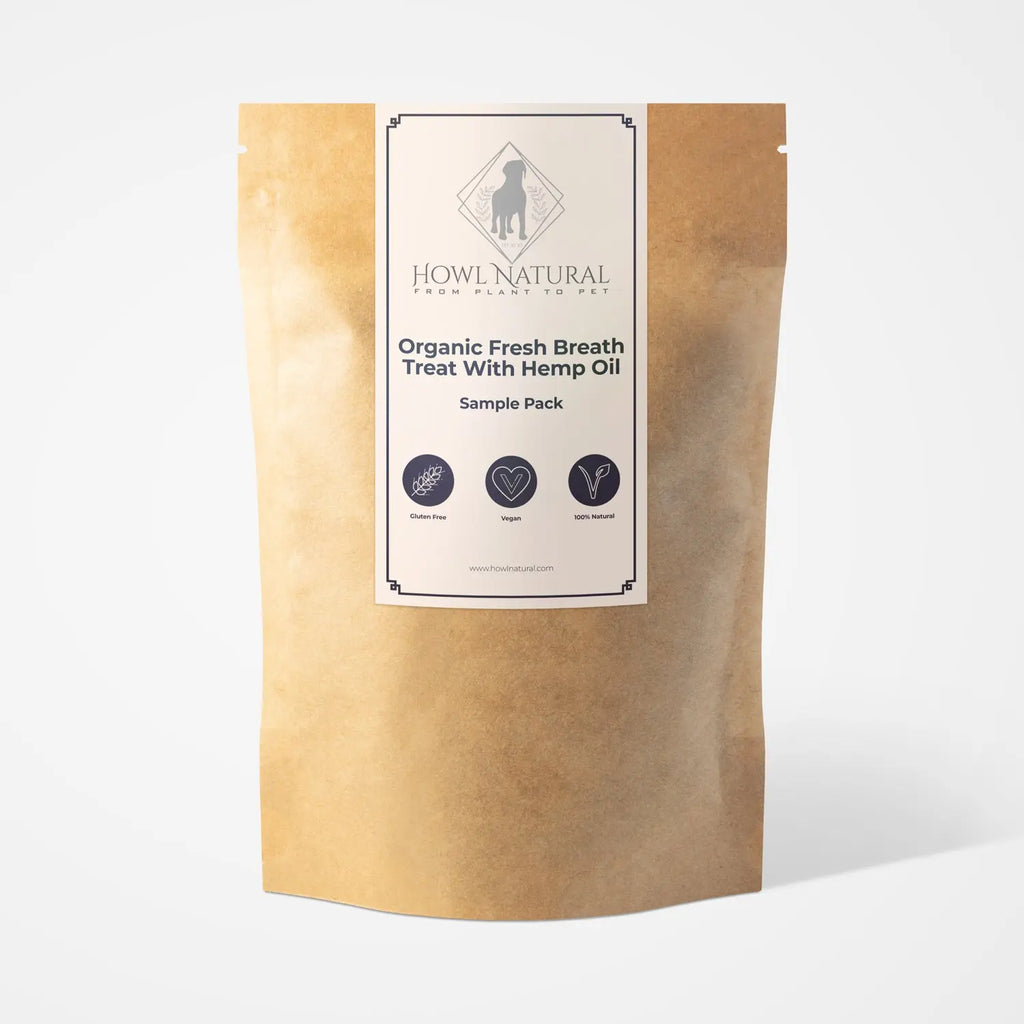 Howl Natural - Luxury Organic Fresh Breath Dog Treats With Hemp Oil - Sample Size Pack